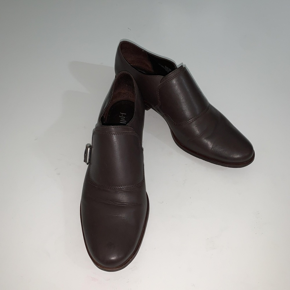 J Jill Shoes Womens Size 8.5 Brown Leather Buckle Loafer Flats Comfort Casual